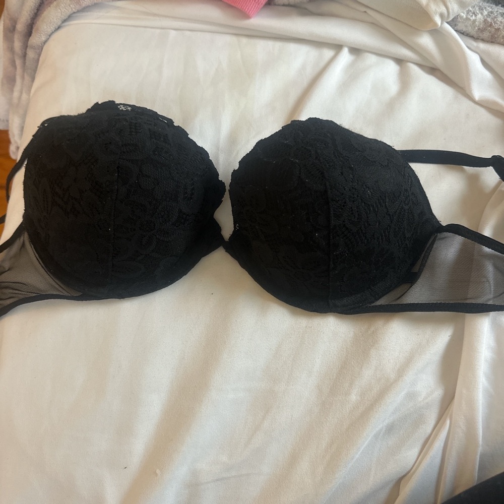PINK Push Up Black Lace Bra